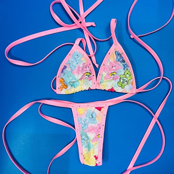 Swear bears Microkini Rhinestones Exotic Dancewear XS-XL - Picture 2 of 3